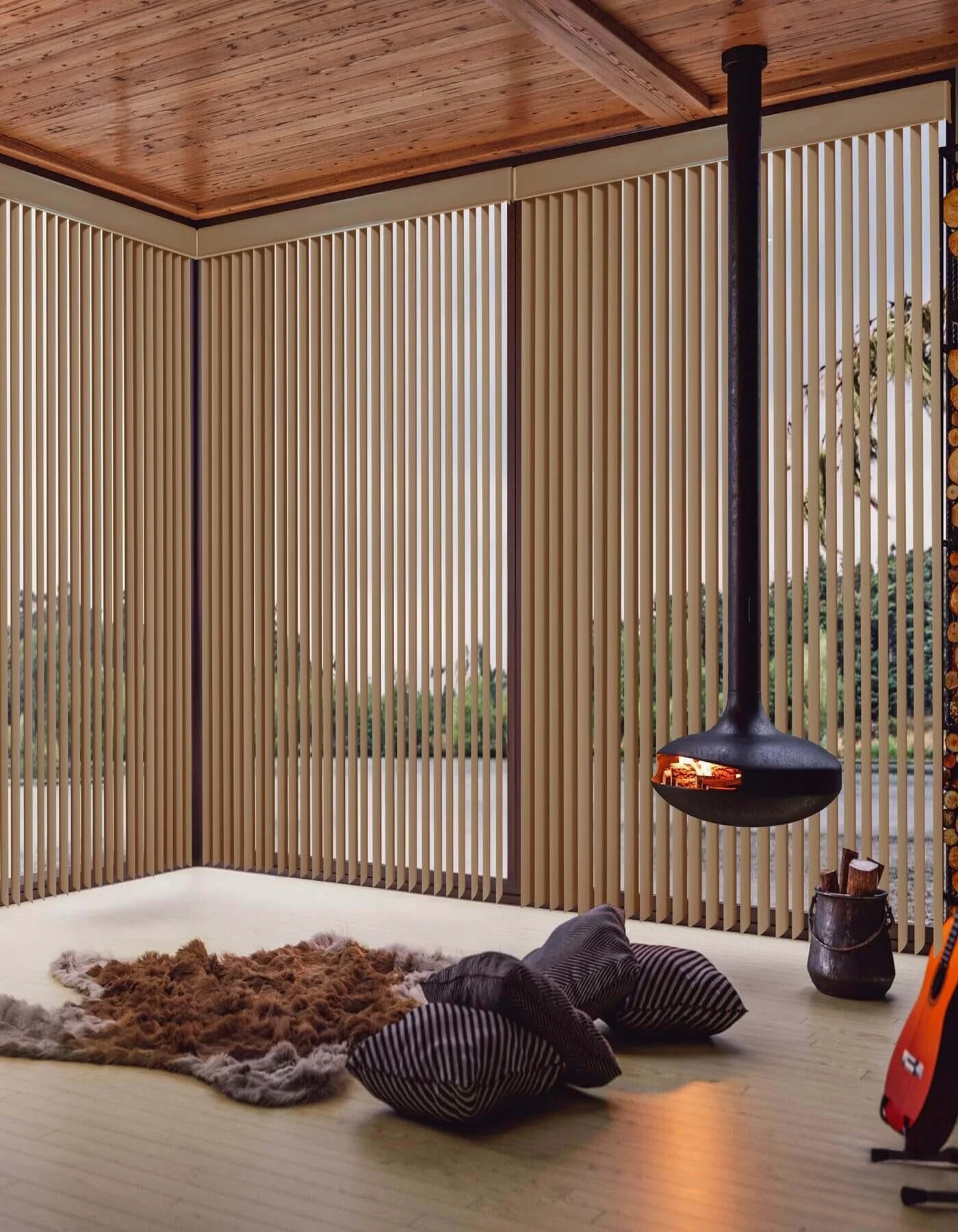 vertical blinds installed in edmonton living room