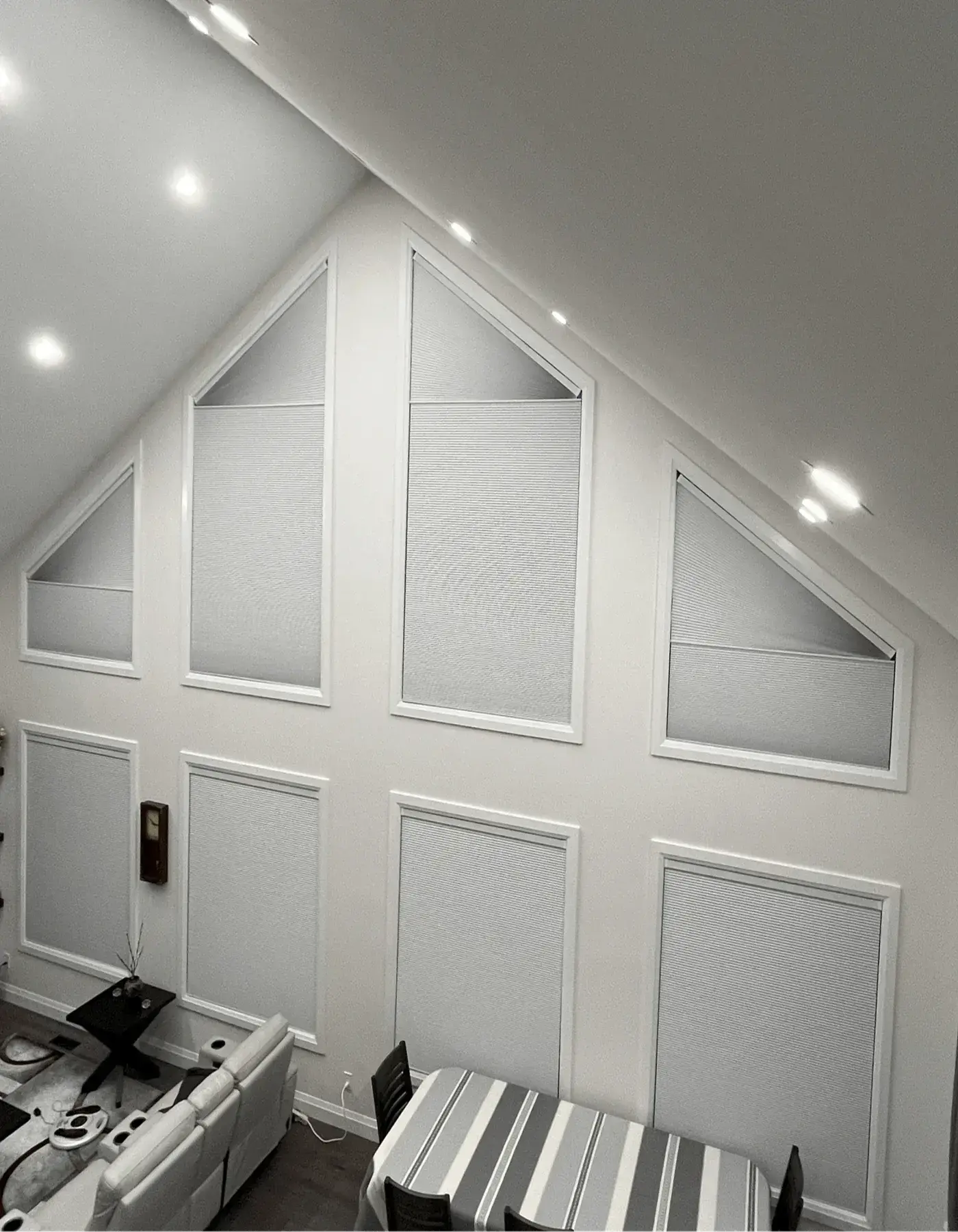 honeycomb blinds installed in edmonton living room