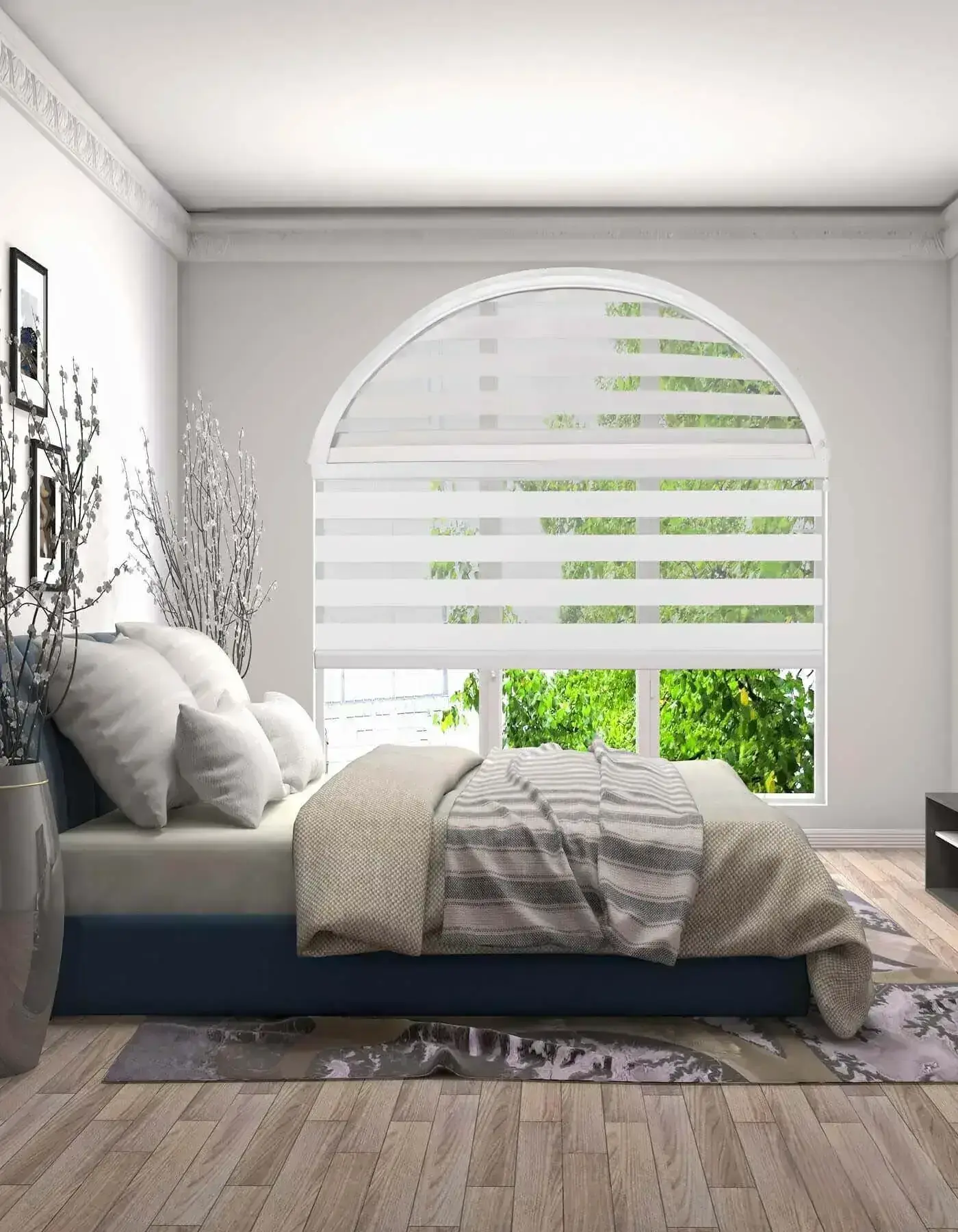 zebra blinds installed in edmonton living room